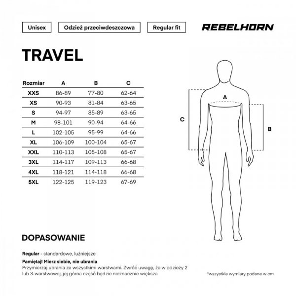 KOMBINEZON PRZECIWDESZCZOWY REBELHORN TRAVEL BLACK FLUO YELLOW 3XL