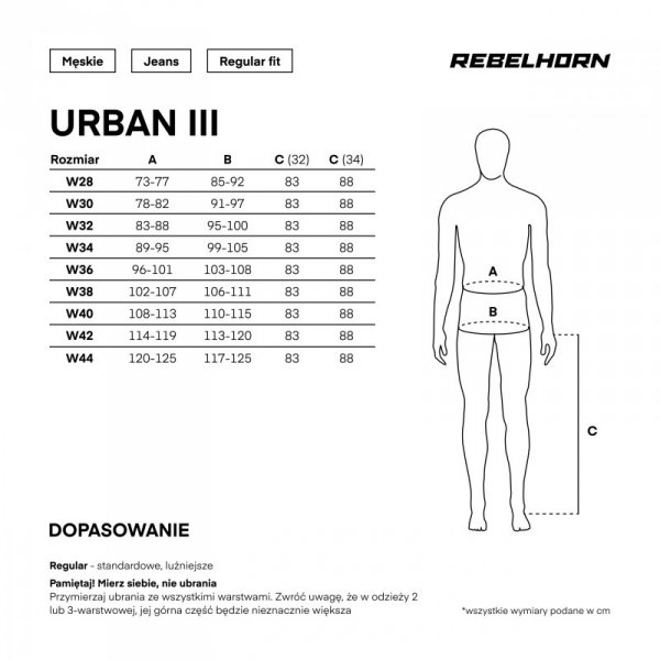 JEANSY MOTOCYKLOWE REBELHORN URBAN 3 WASHED BLACK 32/34