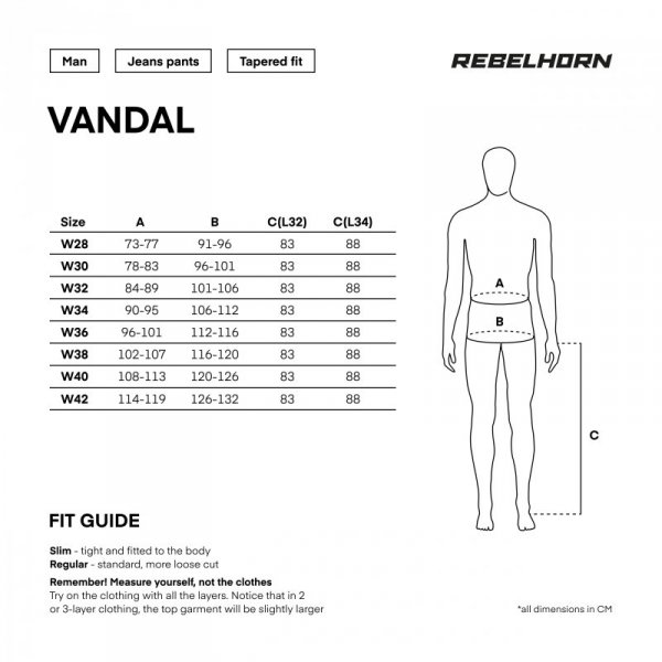 JEANSY MOTOCYKLOWE REBELHORN VANDAL DENIM BLACK 42/34