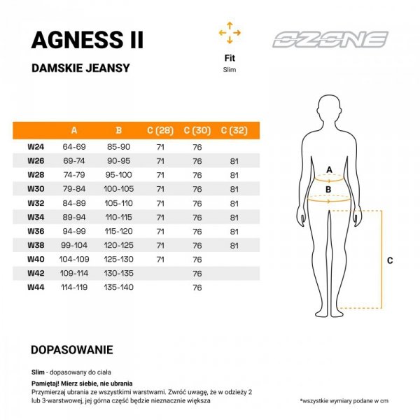 JEANSY MOTOCYKLOWE DAMSKIE OZONE AGNESS 2 WASHED BLACK 36/32 W36/32