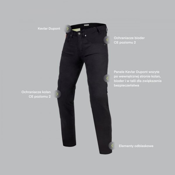 JEANSY MOTOCYKLOWE REBELHORN CLASSIC 3 REGULAR FIT BLACK 38/34