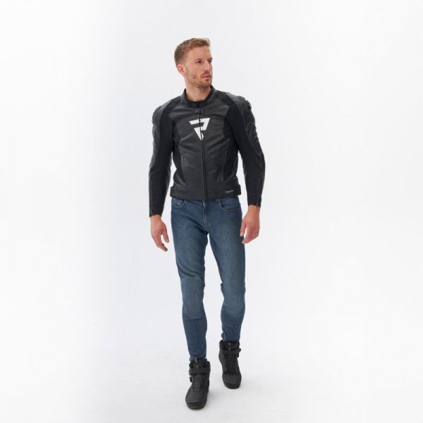 KURTKA MOTOCYKLOWA SKÓRZANA REBELHORN VELOCE BLACK WHITE 56