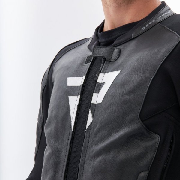 KURTKA MOTOCYKLOWA SKÓRZANA REBELHORN VELOCE BLACK WHITE 56