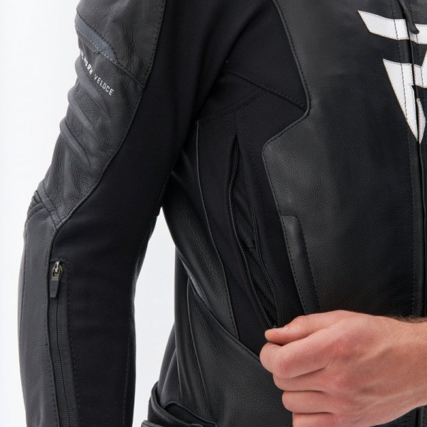 KURTKA MOTOCYKLOWA SKÓRZANA REBELHORN VELOCE BLACK WHITE 56