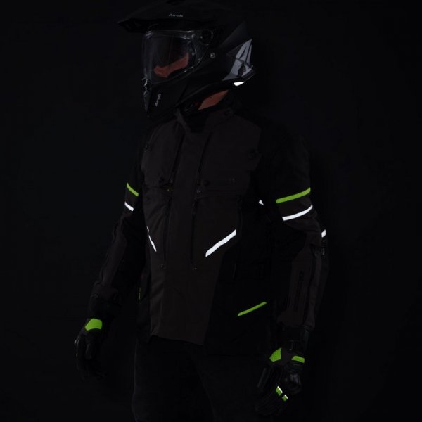 KURTKA MOTOCYKLOWA TEKSTYLNA REBELHORN RANGE BLACK DARK GREY FLUO YELLOW M