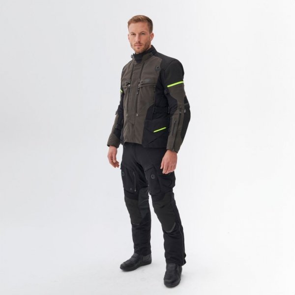 KURTKA MOTOCYKLOWA TEKSTYLNA REBELHORN RANGE BLACK DARK GREY FLUO YELLOW 3XL
