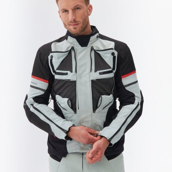 KURTKA MOTOCYKLOWA TEKSTYLNA REBELHORN RANGE GREY BLACK RED S