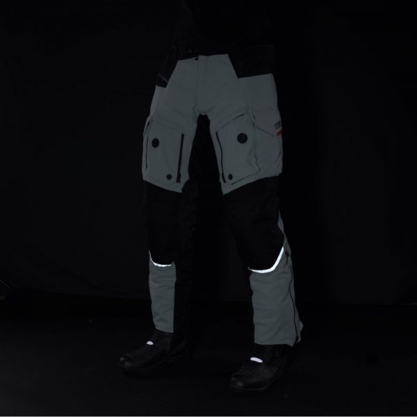SPODNIE MOTOCYKLOWE TEKSTYLNE REBELHORN RANGE GREY BLACK RED XXL