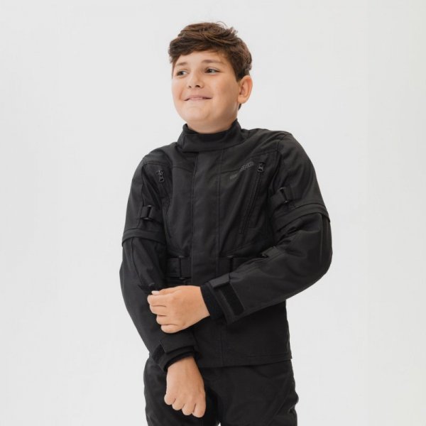 KURTKA MOTOCYKLOWA TEKSTYLNA JUNIOR OZONE SAHARA BLACK YM
