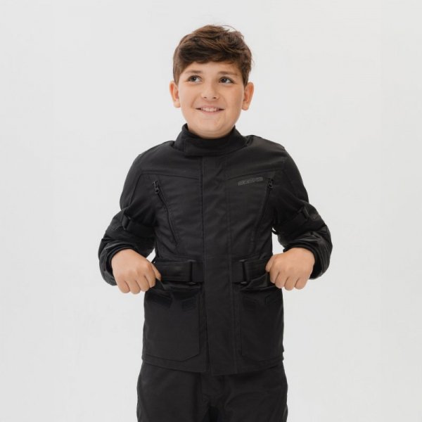 KURTKA MOTOCYKLOWA TEKSTYLNA JUNIOR OZONE SAHARA BLACK YM