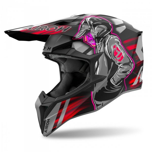 KASK MOTOCYKLOWY AIROH WRAAAP CYBER RED MATT M