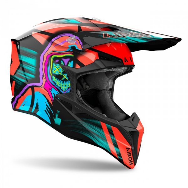 KASK MOTOCYKLOWY AIROH WRAAAP CYBER ORANGE GLOSS M