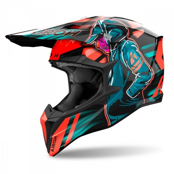 KASK MOTOCYKLOWY AIROH WRAAAP CYBER ORANGE GLOSS XL