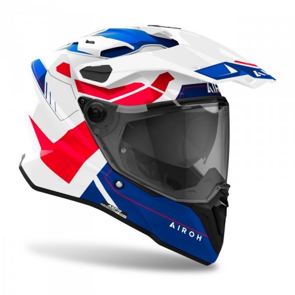 KASK MOTOCYKLOWY AIROH COMMANDER 2 REVEAL BLUE RED GLOSS M