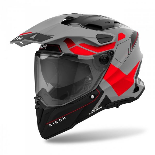 KASK MOTOCYKLOWY AIROH COMMANDER 2 REVEAL RED FLUO MATT L