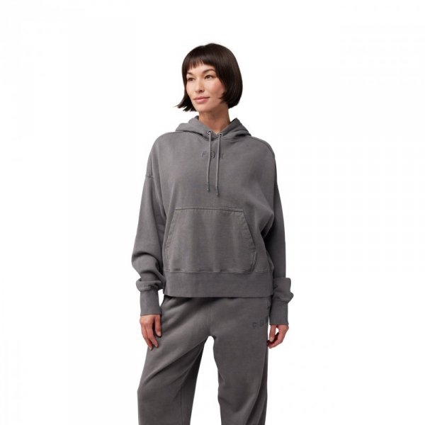 BLUZA Z KAPTUREM DAMSKA FOX WORDMARK OVERSIZED PEWTER L