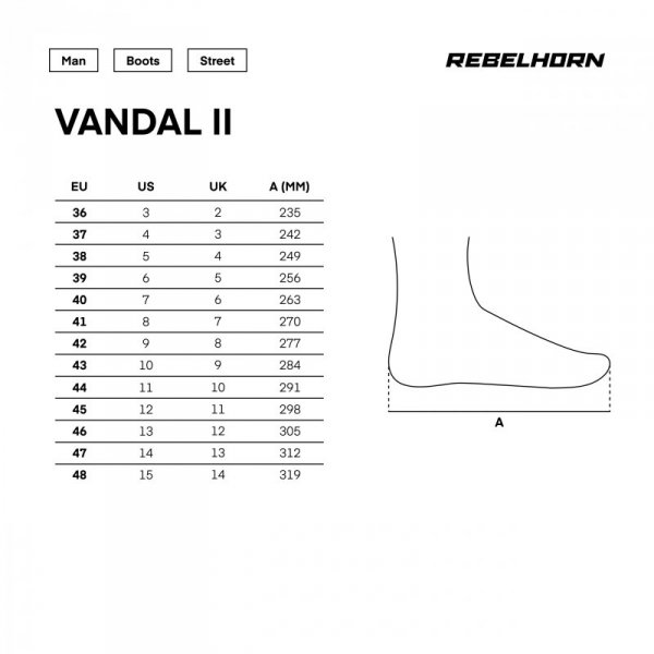 BUTY MOTOCYKLOWE REBELHORN VANDAL 2 BLACK 47