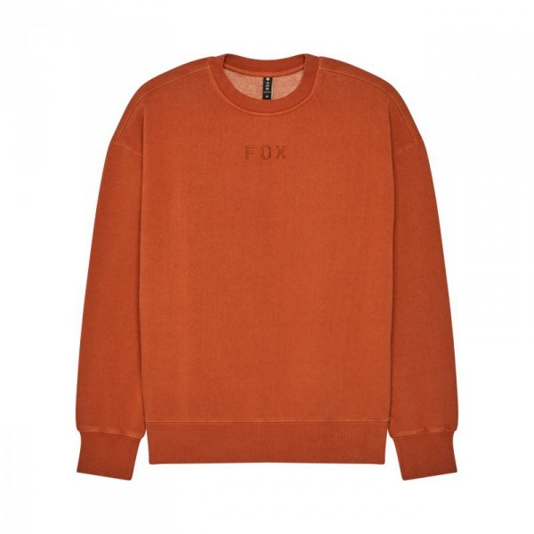 BLUZA FOX WORDMARK OVERSIZED FLEECE CREW COGNAC XL