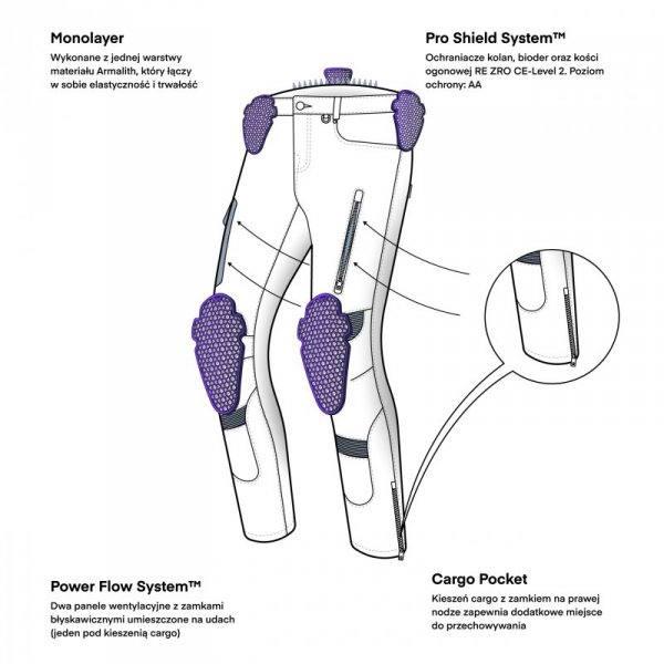 JEANSY MOTOCYKLOWE REBELHORN VANDAL WASHED BLACK MONOLAYER 28/34