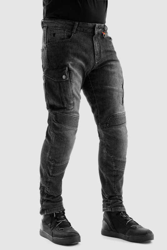 JEANSY MOTOCYKLOWE REBELHORN VANDAL WASHED BLACK MONOLAYER 28/34
