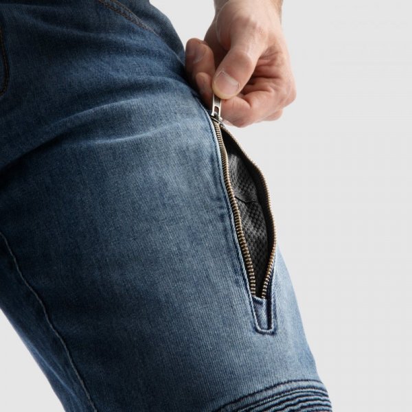 JEANSY MOTOCYKLOWE REBELHORN VANDAL WASHED BLUE MONOLAYER 32/34