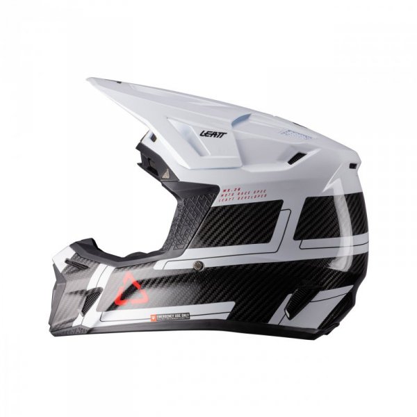 KASK MOTOCYKLOWY Z GOGLAMI LEATT KIT MOTO 9.5 CARBON WHITE M