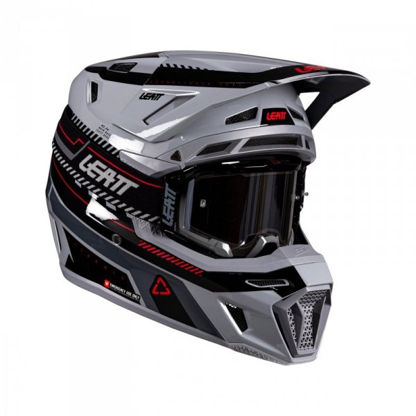KASK MOTOCYKLOWY Z GOGLAMI LEATT KIT MOTO 8.5 GREY XL