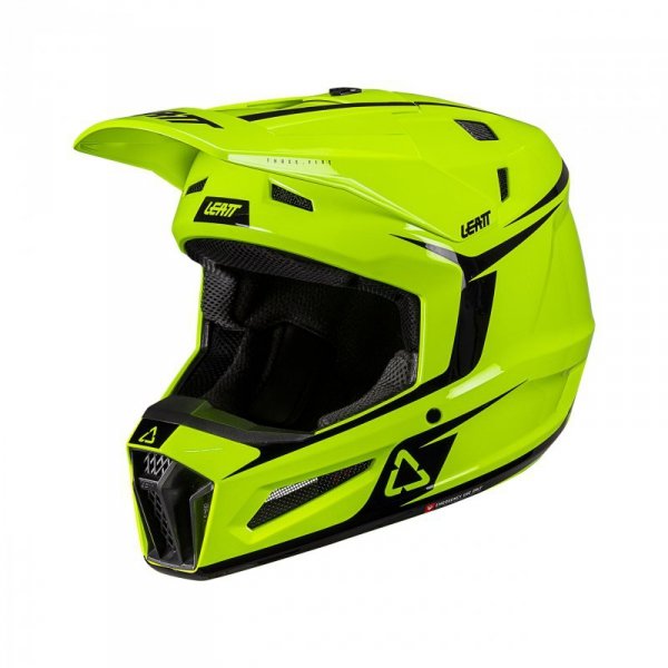 KASK MOTOCYKLOWY Z GOGLAMI LEATT KIT MOTO 3.5 NEON YELLOW M