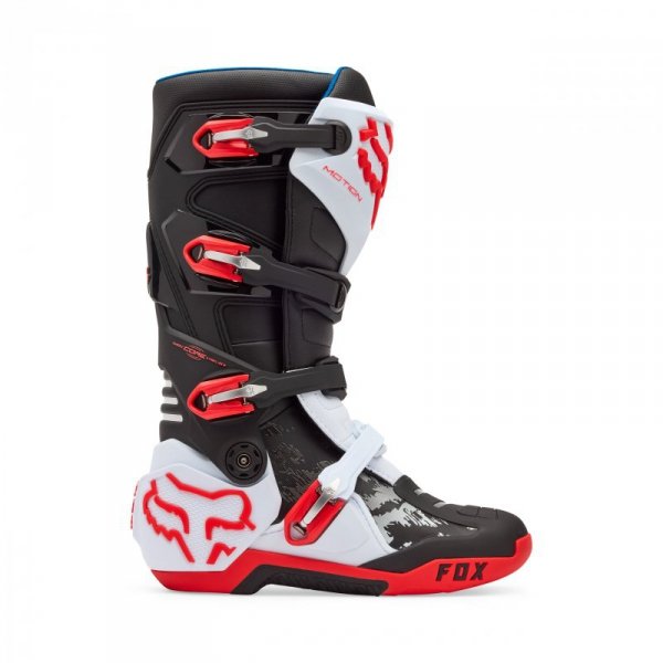 BUTY MOTOCYKLOWE FOX MOTION WHITE FLUO RED 10