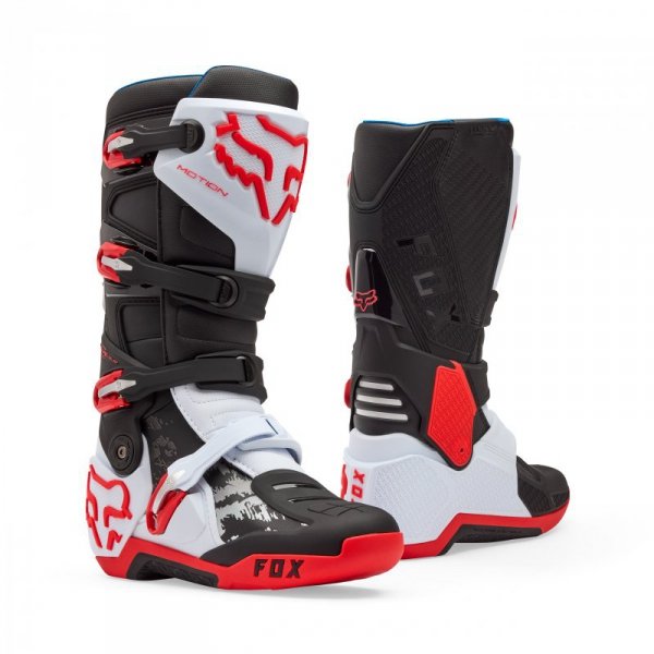 BUTY MOTOCYKLOWE FOX MOTION WHITE FLUO RED 10
