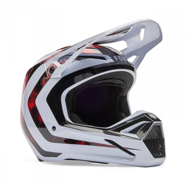 KASK MOTOCYKLOWY FOX V1 KAIROS WHITE FLUO RED M