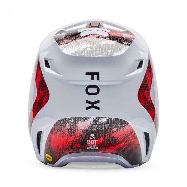 KASK MOTOCYKLOWY FOX V1 KAIROS WHITE FLUO RED XL