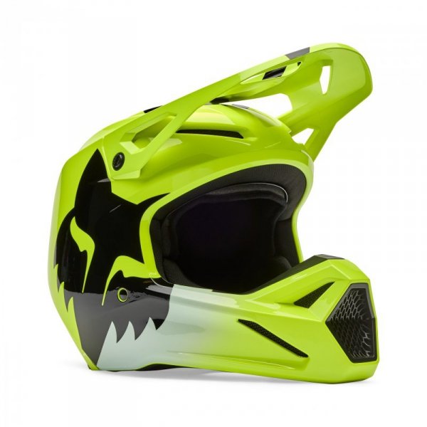 KASK MOTOCYKLOWY FOX V1 SHIELD FLUO YELLOW S