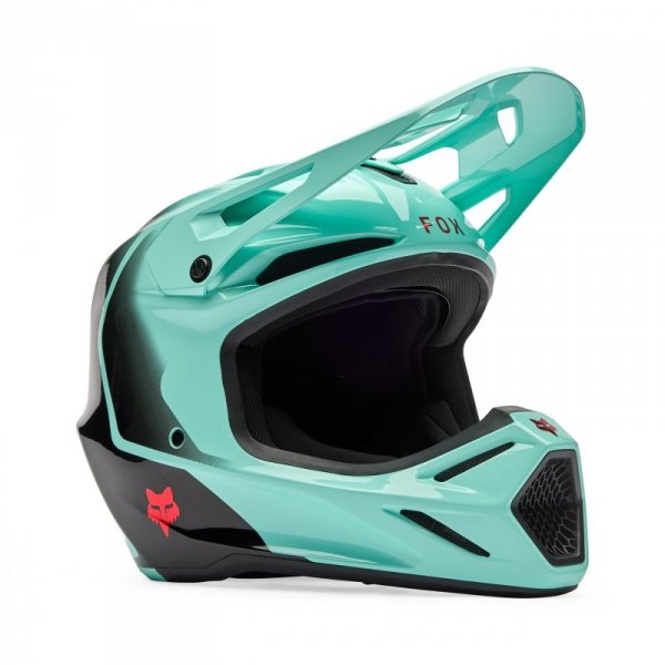 KASK MOTOCYKLOWY FOX V3 DRIP TURQUOISE S