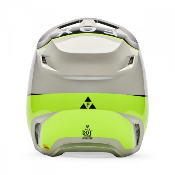 KASK MOTOCYKLOWY JUNIOR FOX V1 COLLECT GREY YELLOW YM