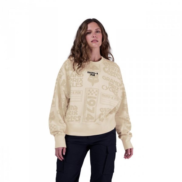 BLUZA DAMSKA FOX CIRCA 74 OVERSIZED FLEECE CREW OFF WHITE L