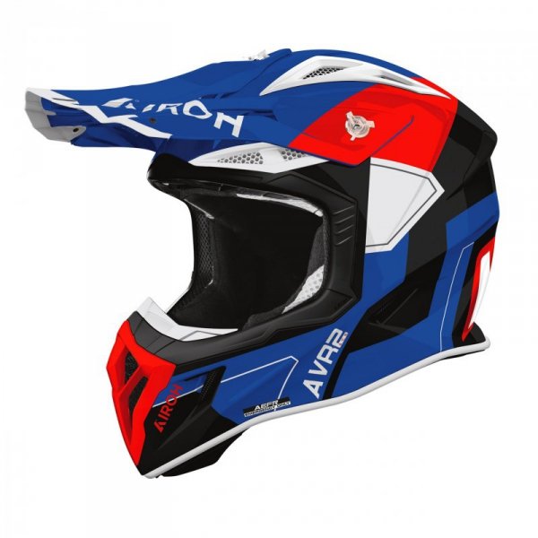 KASK MOTOCYKLOWY AIROH AVIATOR ACE 2 SHIELD BLUE RED GLOSS S
