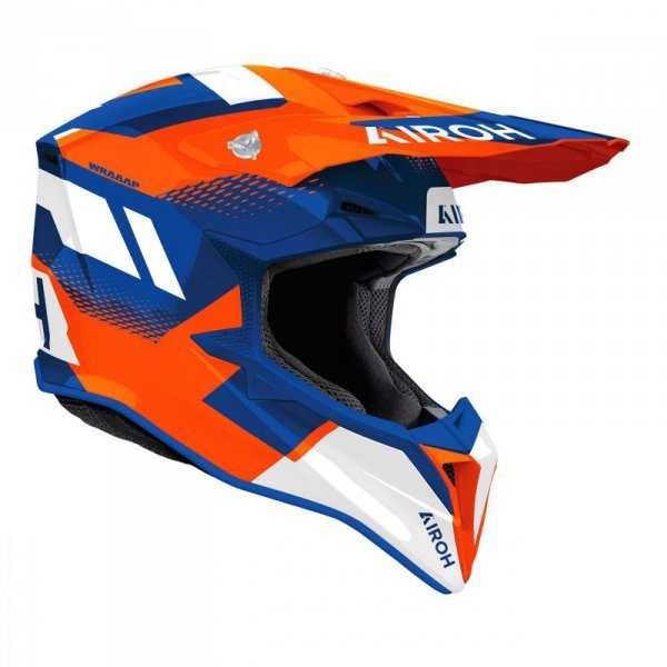 KASK MOTOCYKLOWY AIROH WRAAAP VISION ORANGE BLUE GLOSS XL