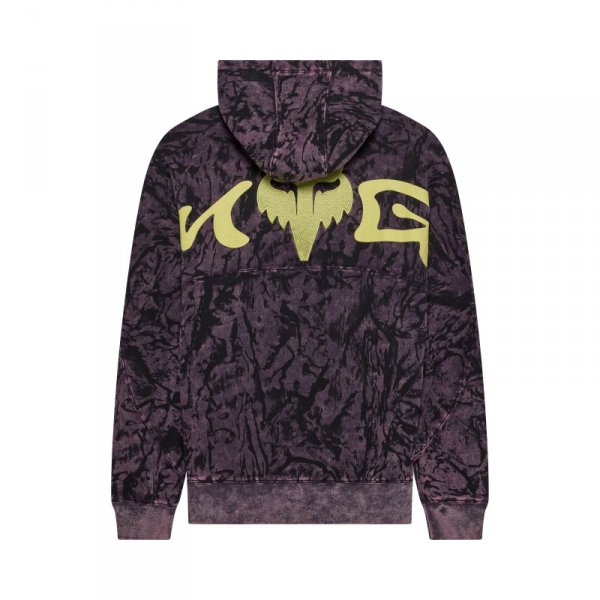 BLUZA Z KAPTUREM FOX IMAGE PRINT OVERSIZED FLEECE PO PLUM PERFECT M