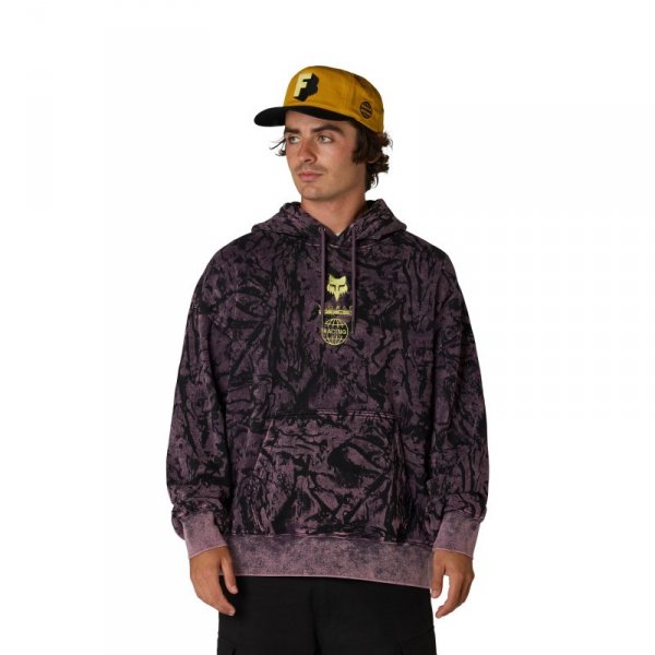 BLUZA Z KAPTUREM FOX IMAGE PRINT OVERSIZED FLEECE PO PLUM PERFECT XL