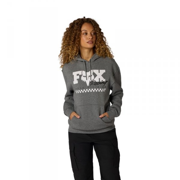 BLUZA Z KAPTUREM DAMSKA FOX CHECKER FLEECE PO HEATHER GRAPHITE M