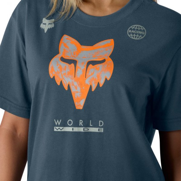 T-SHIRT DAMSKI FOX IMAGE PRINT DEEP COBALT XS