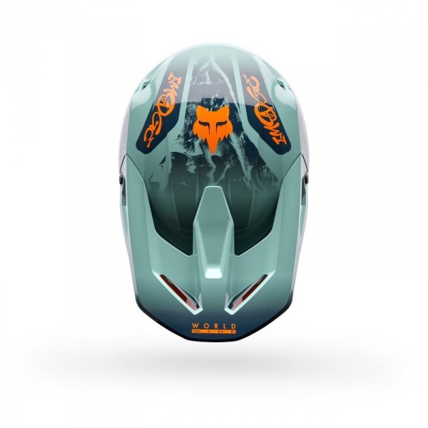 KASK MOTOCYKLOWY FOX V1 IMAGE PRINT ARCTIC BLUE S