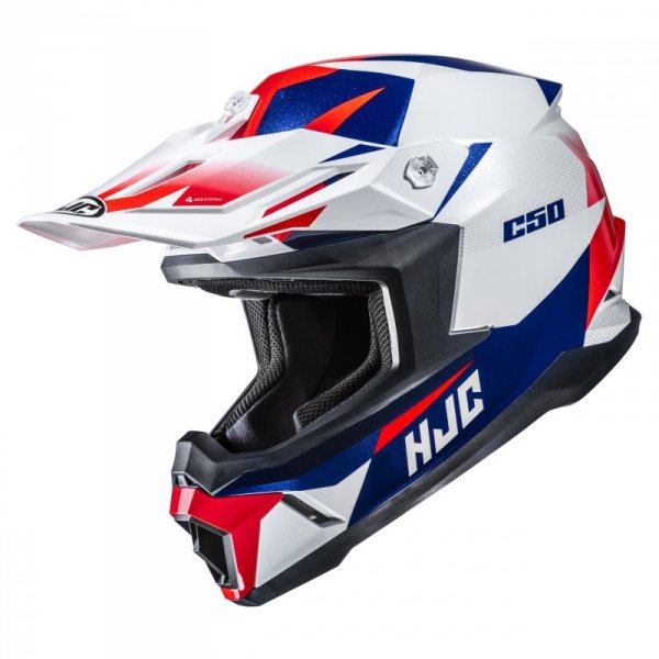 KASK MOTOCYKLOWY HJC C50 SLIDE WHITE BLUE L