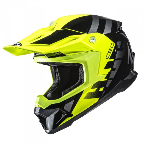 KASK MOTOCYKLOWY HJC C50 MIRAGE YELLOW BLACK S