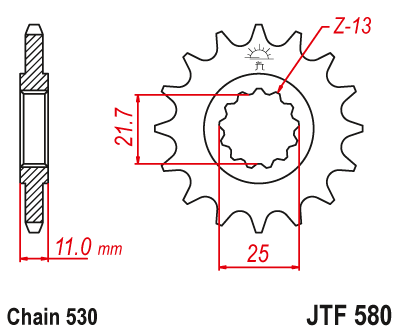 DID JT zestaw napędowy Yamaha YZF-R6 S (10-20)