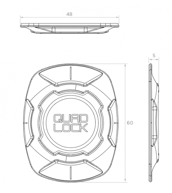 Uniwersalny Adapter Samoprzylepny Quad Lock® (V3) 