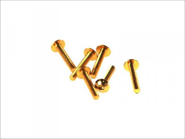 V PARTS (VICMA) ZESTAW ŚRUB OWIEWKI M5X30 (6SZT.) KOLOR ZŁOTY (IMBUSOWA PŁASKA)(TA530OR)