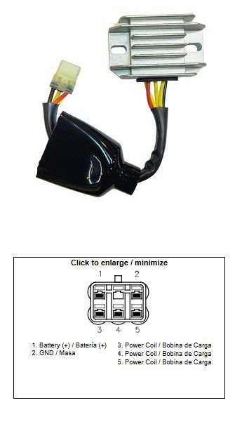DZE REGULATOR NAPIĘCIA KAWASAKI KX 250F 13-16; KX 450F 12-15 (21066-0742) (12A)