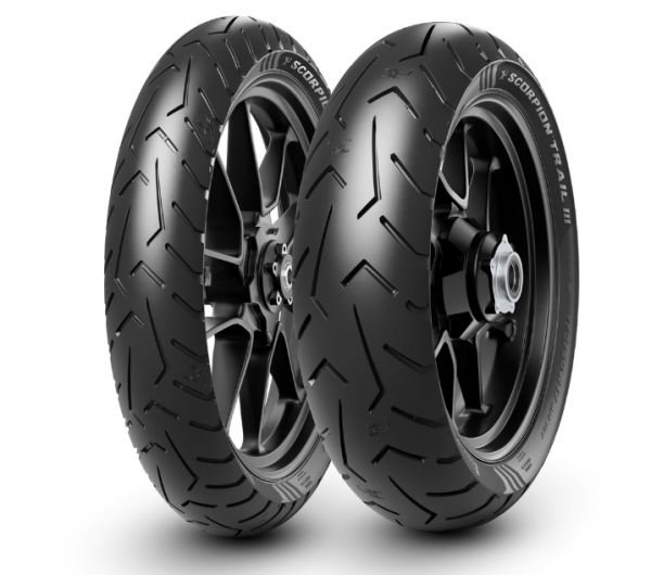 PIRELLI KOMPLET OPON (4254900/25) 100/90-19 SCORPION TRAIL III 57V TL M/C PRZÓD DOT 2025 + (4255500/24) 130/80R17 SCORPION TRAIL